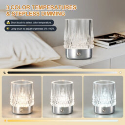 Harper Living Rechargeable Table Lamp, Small Battery Operated Desk Lamp, Cylindrical Shade, Chrome Finish - thumbnail 5