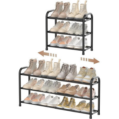 3-Tier Adjustable Metal Shoe Rack Space Saving Organiser - image 1