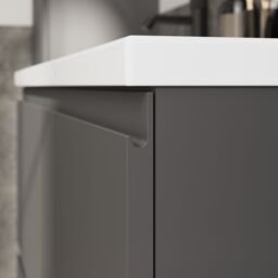 GoodHome Levanna Wide Matt Grey Double Freestanding Bathroom Cabinet (H) 850mm (W) 1200mm - thumbnail 5
