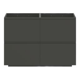 GoodHome Levanna Wide Matt Grey Double Freestanding Bathroom Cabinet (H) 850mm (W) 1200mm - thumbnail 3