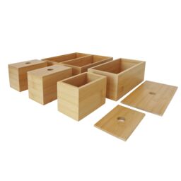 GoodHome Cervia Bamboo Bathroom Organiser, Set Of 5 - thumbnail 5
