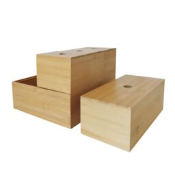 GoodHome Cervia Bamboo Bathroom Organiser, Set Of 5 - thumbnail 4
