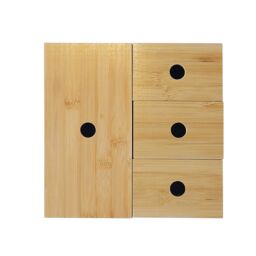 GoodHome Cervia Bamboo Bathroom Organiser, Set Of 5 - thumbnail 3