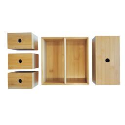 GoodHome Cervia Bamboo Bathroom Organiser, Set Of 5 - thumbnail 8