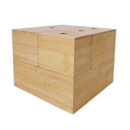 GoodHome Cervia Bamboo Bathroom Organiser, Set Of 5 - thumbnail 1