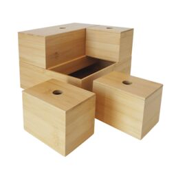 GoodHome Cervia Bamboo Bathroom Organiser, Set Of 5 - thumbnail 6