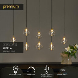 Lucide Premium Gisela Pendant Light - Led Dim. 2700K - Transparent - thumbnail 2