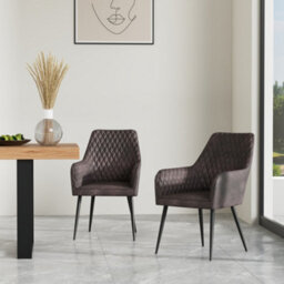 More4Homes Ella Technology Fabric Dining Chair Set Of 2 Brown