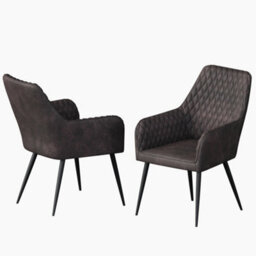 More4Homes Ella Technology Fabric Dining Chair Set Of 2 Brown - thumbnail 6