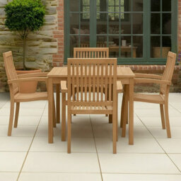 Charles Bentley Garden Dining Table 4 Seater Square Teak Wood Furniture 100Cm - thumbnail 9