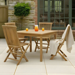 Charles Bentley Garden Dining Table 4 Seater Square Teak Wood Furniture 100Cm - thumbnail 8