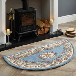Blue Traditional Wool Rug, Floral Rug With 25mm Thickness, Blue Handmade Rug For Bedroom, & Living Room-120Cm X 180Cm - thumbnail 6