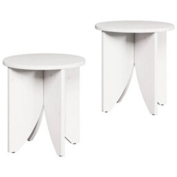 Berkfield Coffee Table 2 Pcs White 41.5 X 41.5 X 44 Cm Solid Pine Wood - thumbnail 2