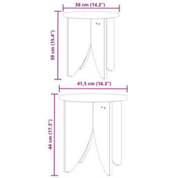 Berkfield Coffee Table 2 Pcs White 41.5 X 41.5 X 44 Cm Solid Pine Wood - thumbnail 9