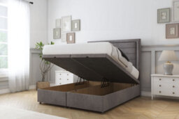 "Comfort Anna Slate Naples Ottoman Bed Base With 26"" Strutted Headboard 4'6 Double" - thumbnail 2