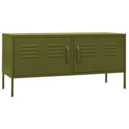 Berkfield Tv Cabinet Olive Green 105X35X50 Cm Steel - thumbnail 2