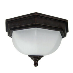 Outdoor Ip44 Old Bronze 2 Bulb Led Flush Light For Exterior Use