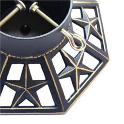 Holly International Cast Iron Christmas Tree Stand Octagonal Gold Star For Real Trees Up To 8Ft - thumbnail 2