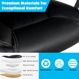 Costway Big &tall Office Chair Swivel Padded Executive Chair Ergonomic Adjustable Height - thumbnail 8