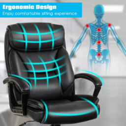 Costway Big &tall Office Chair Swivel Padded Executive Chair Ergonomic Adjustable Height - thumbnail 7