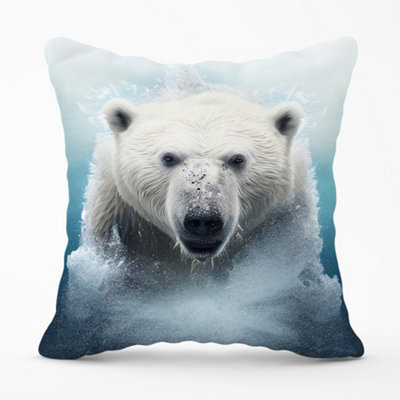 Warren Reed Designer Polar Bear Splashart Cushions 60Cm X 60Cm - image 1