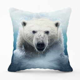 Warren Reed Designer Polar Bear Splashart Cushions 60Cm X 60Cm - thumbnail 1