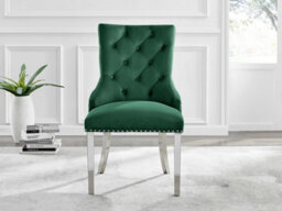 Furniturebox Uk Imperia 4 Grey Table & 4 Green Belgravia Chairs - thumbnail 9