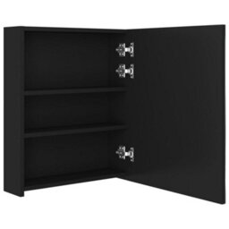 Berkfield Led Bathroom Mirror Cabinet Black 50X14X60 Cm - thumbnail 5