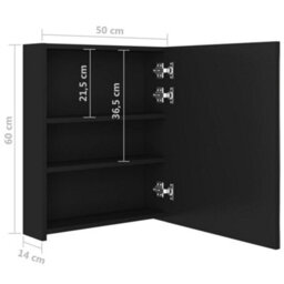 Berkfield Led Bathroom Mirror Cabinet Black 50X14X60 Cm - thumbnail 8