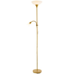 Happy Homewares Gold Mother And Child Floor Lamp With Adjustable Reading Light And Switches