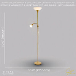 Happy Homewares Gold Mother And Child Floor Lamp With Adjustable Reading Light And Switches - thumbnail 6