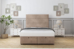 "Sloomy Texas Mink Naples Ottoman Bed Base With 54"" Floor Standing Headboard 2'6 Small Single"