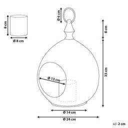 Beliani Lantern Laeso 33 Cm Metal Gold - thumbnail 3