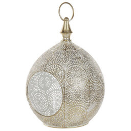 Beliani Lantern Laeso Metal 33 Cm Gold