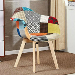 Life Interiors Single Patchwork Tub Fabric Dining Chairs Upholstered Dining Armchair Multicolour - thumbnail 2