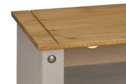 Mews Corona Tv Stand 2 Drawer Grey Television Cabinet Solid Wood Pine Unit - thumbnail 5
