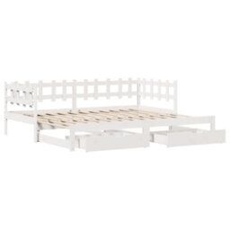 Berkfield Daybed With Trundle And Drawers Without Mattress White 90X200 Cm - thumbnail 3