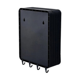 Large  Black 2-Door Wall Cabinet Makeup Organizer Home Storage Floating Cupboard Hanging Unit - thumbnail 5