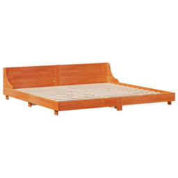 Berkfield Bed Frame Without Mattress Wax Brown 180X200 Cm Super King Solid Wood Pine - thumbnail 5
