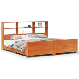 Berkfield Bed Frame Without Mattress Wax Brown 180X200 Cm Super King Solid Wood Pine - thumbnail 2