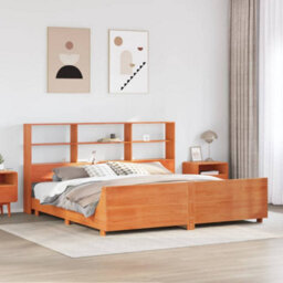 Berkfield Bed Frame Without Mattress Wax Brown 180X200 Cm Super King Solid Wood Pine - thumbnail 1