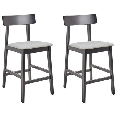 Beliani Set Of 2 Bar Chairs Isanti Wood Black/ Grey - image 1