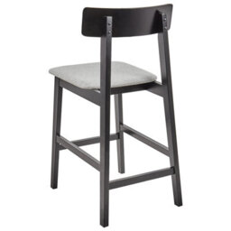 Beliani Set Of 2 Bar Chairs Isanti Wood Black/ Grey - thumbnail 6