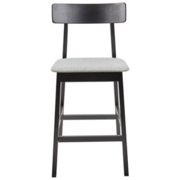 Beliani Set Of 2 Bar Chairs Isanti Wood Black/ Grey - thumbnail 5
