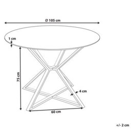 Beliani Dining Table Bosco Black 105 Cm 105 Cm Tempered Glass - thumbnail 3