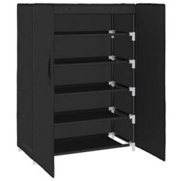 Berkfield Shoe Cabinet Black 60X28X90 Cm Fabric - thumbnail 4