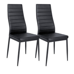 Thehotsale Set Of 2 Black Modern Faux Leather Armless High Back Dining Chairs, 40Cm W X 41Cm D X 95Cm H - thumbnail 4