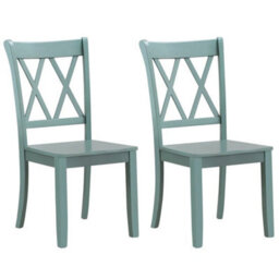 2 Pack Dining Chairs Wooden Kitchen Side Chair Armless Chairs W Ergonomic Back - thumbnail 1