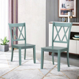 2 Pack Dining Chairs Wooden Kitchen Side Chair Armless Chairs W Ergonomic Back - thumbnail 3