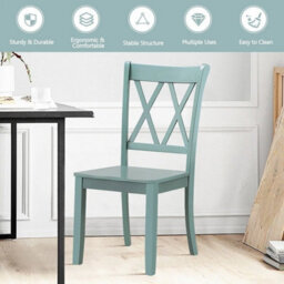 2 Pack Dining Chairs Wooden Kitchen Side Chair Armless Chairs W Ergonomic Back - thumbnail 5